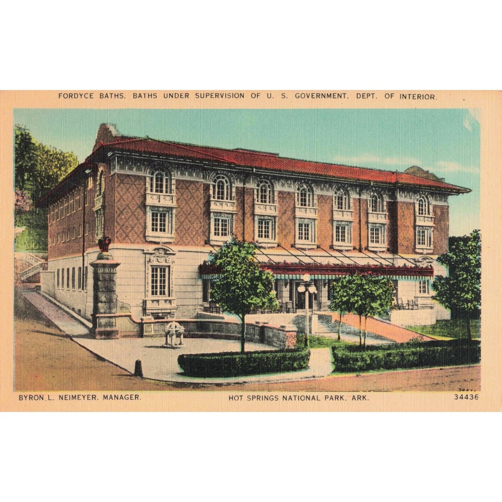 Fordyce Baths Hot Springs National Park AR Linen Postcard c1930s #34436 - Picture 1 of 2